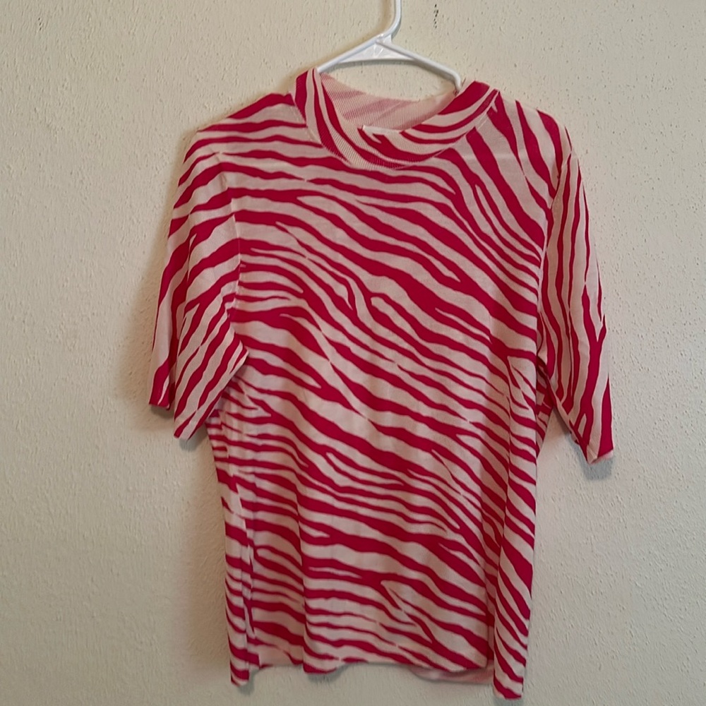 EUC Boss Zebra Stripe Knit Top, XL